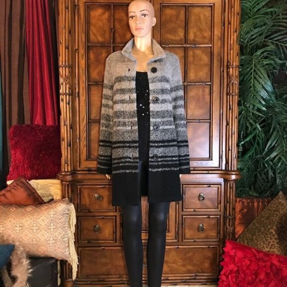 NWOT Jones New York Stripe Duster Cardigan - Picture 5 of 16